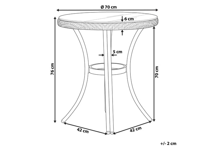 Puutarhapöytä 70 cm Sininen/Valkoinen Rifreddo - Sininen - Puutarhakalusteet - Terassipöydät - Ruokapöytä terassille