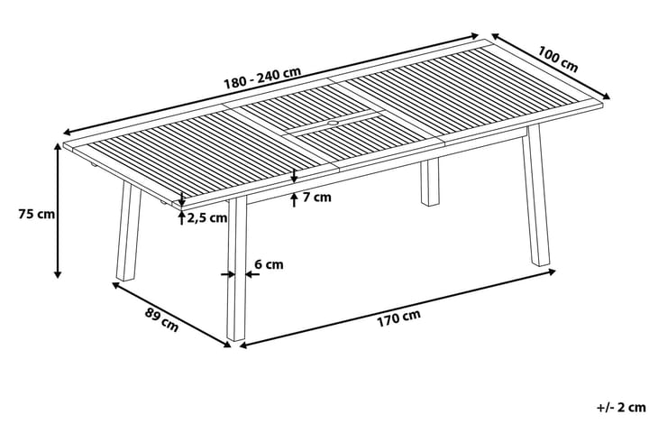 Puutarhapöytä Cesana 240 cm - Puutarhakalusteet - Terassipöydät - Ruokapöytä terassille