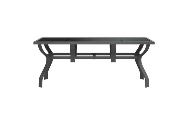 Puutarhapöytä harmaa ja musta 180x80x70 cm teräs ja lasi - Harmaa - Ruokapöytä terassille