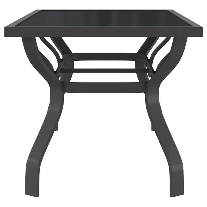 Puutarhapöytä harmaa ja musta 180x80x70 cm ter�äs ja lasi - Harmaa - Ruokapöytä terassille
