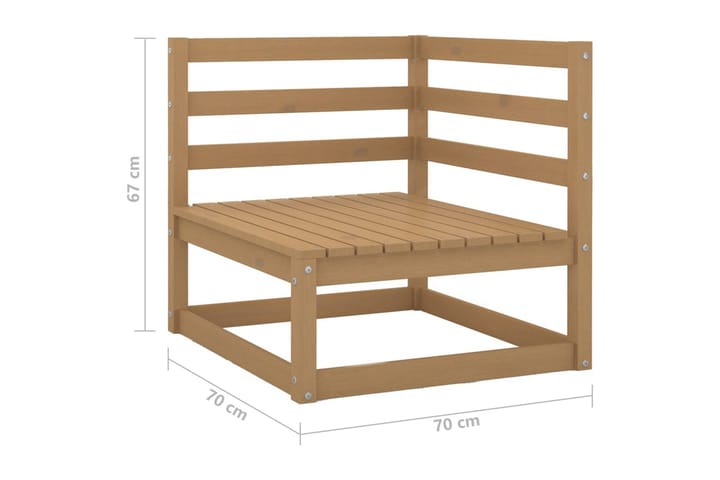 4-istuttava Puutarhasohva hunajanruskea täysi mänty - Puutarhakalusteet - Terassiryhmät - Terassisohvat