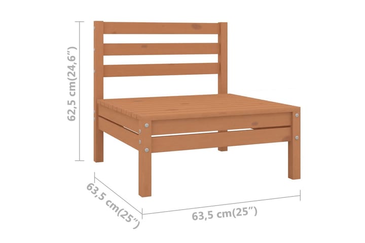Puutarhan keskisohvat 4 kpl hunajanruskea täysi mänty - Puutarhakalusteet - Terassiryhmät - Terassisohvat