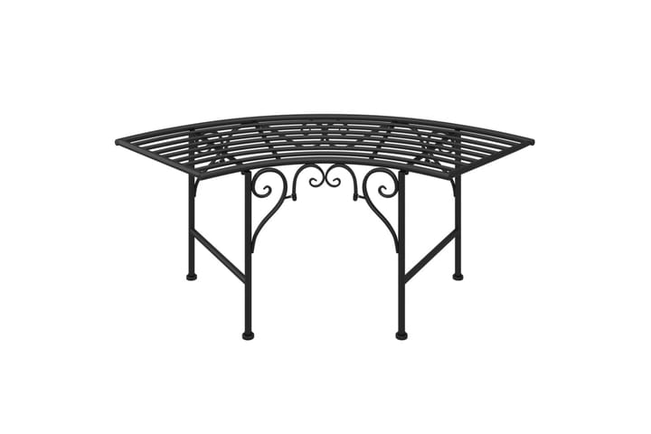 Puunreunuspenkki 113 cm musta teräs - Musta - Puutarhakalusteet - Ulkosohva & puutarhapenkki - Puutarhapenkki & ulkopenkki