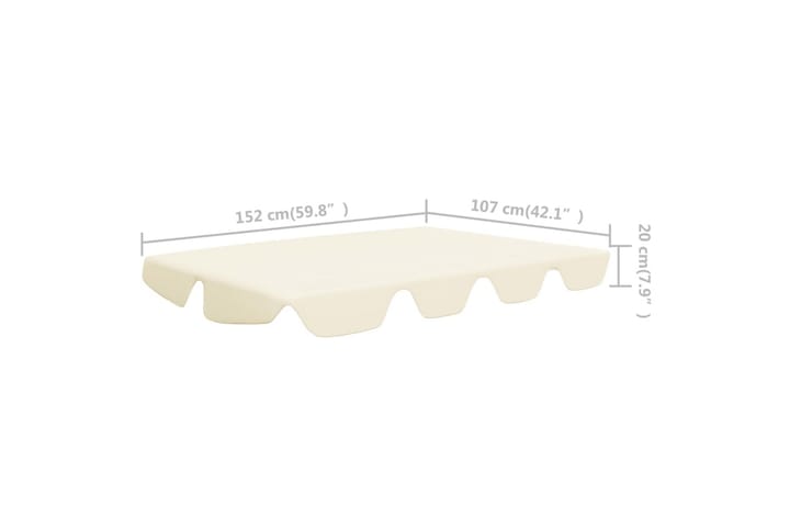 Vaihtokatos puutarhakeinuun kerma 192x147 cm 270 g/m² - Kerma - Puutarhakalusteet - Ulkosohva & puutarhapenkki - Pihakeinu & puutarhakeinu - Pihakeinun katos