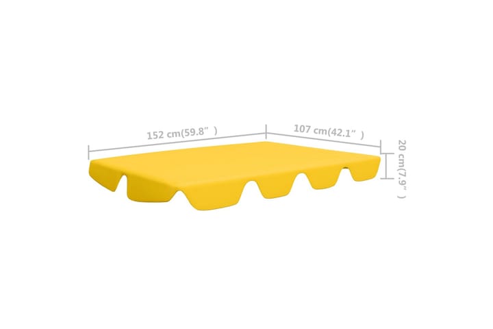 Vaihtokatos puutarhakeinuun keltainen 192x147 cm 270 g/m² - Keltainen - Puutarhakalusteet - Ulkosohva & puutarhapenkki - Pihakeinu & puutarhakeinu - Pihakeinun katos