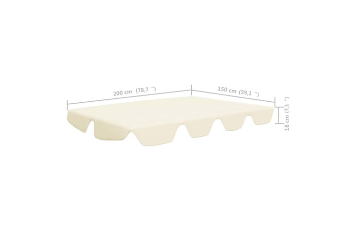 Vaihtokatos puutarhakeinuun kerma 226x186 cm 270 g/m² - Kerma - Puutarhakalusteet - Ulkosohva & puutarhapenkki - Pihakeinu & puutarhakeinu - Pihakeinun katos