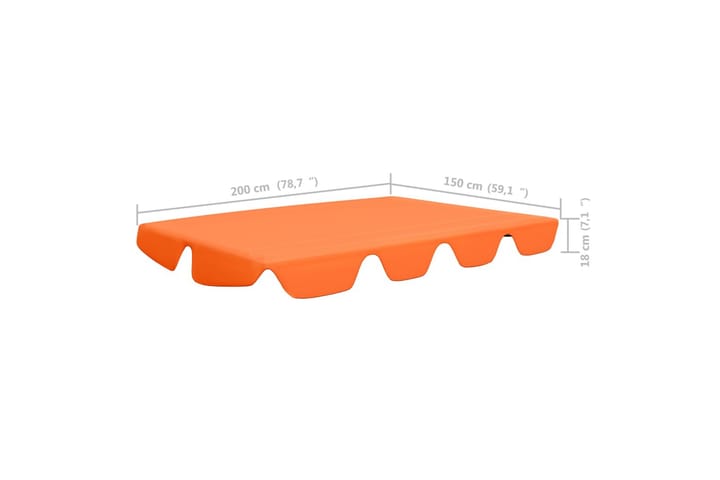 Vaihtokatos puutarhakeinuun oranssi 226x186 cm 270 g/m² - Oranssi - Puutarhakalusteet - Ulkosohva & puutarhapenkki - Pihakeinu & puutarhakeinu - Pihakeinun katos