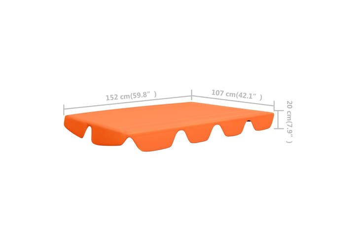 Vaihtokatos puutarhakeinuun oranssi 192x147 cm 270 g/m² - Oranssi - Puutarhakalusteet - Ulkosohva & puutarhapenkki - Pihakeinu & puutarhakeinu - Pihakeinun katos