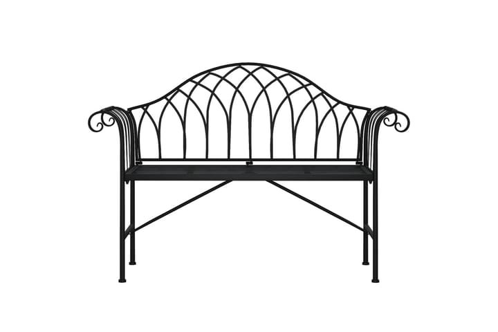 Puutarhapenkki 2:n ist 128 cm Teräs - Musta - Puutarhakalusteet - Ulkosohva & puutarhapenkki - Puutarhapenkki & ulkopenkki