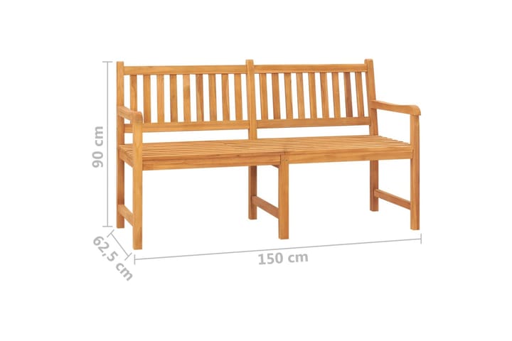 Kolmenistuttava puutarhapenkki pöydällä 150 cm täysi tiikki - Ruskea - Puutarhakalusteet - Ulkosohva & puutarhapenkki - Puutarhapenkki & ulkopenkki