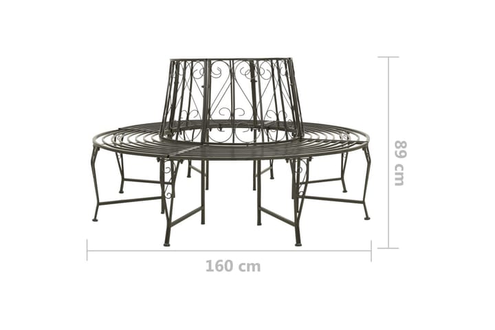 Puutarhan puunympäryspenkki 160 cm teräs - Harmaa - Puutarhakalusteet - Ulkosohva & puutarhapenkki - Puutarhapenkki & ulkopenkki