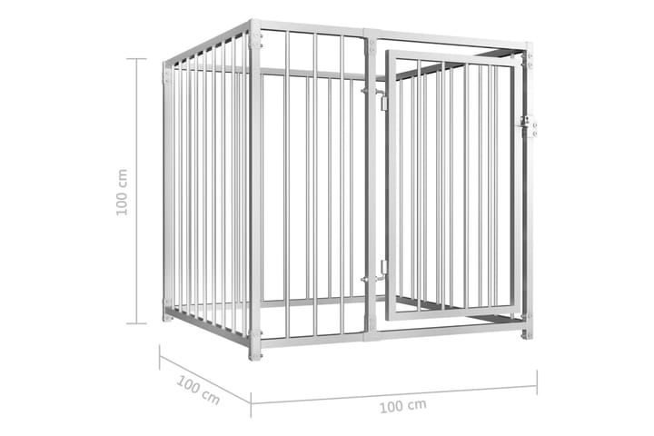 Koiran ulkohäkki 100x100x100 cm - Hopea - Puutarhakalusteet - Ulkoryhmä - Ruokailuryhmät ulos