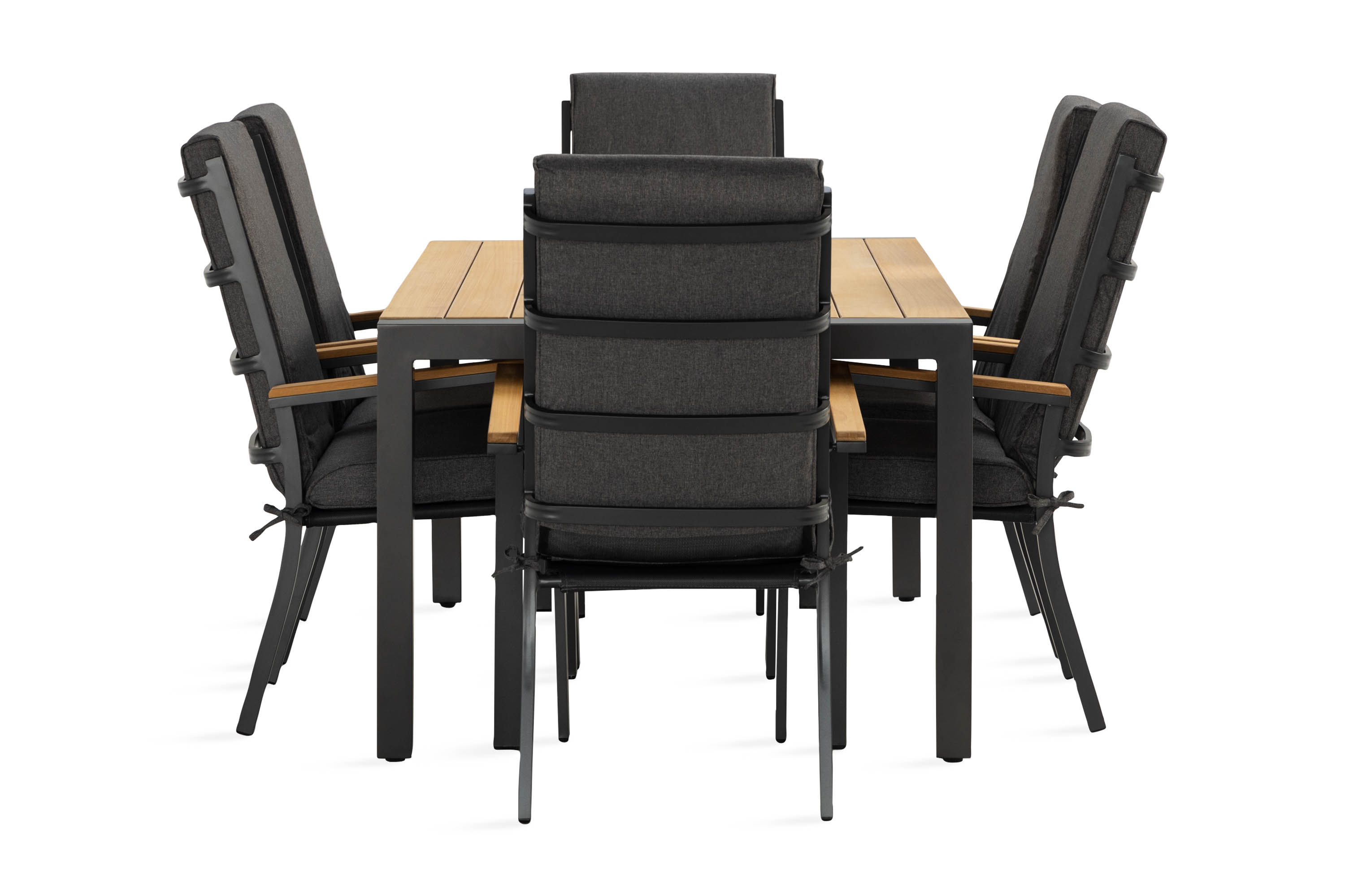 Cortland Ruokailuryhmä Argonia 160 cm + 6 tuolia - Musta