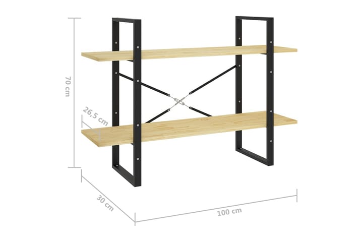 2-tasoinen kirjahylly 100x30x70 cm täysi mänty - Säilytys - Hylly - Kirjahylly