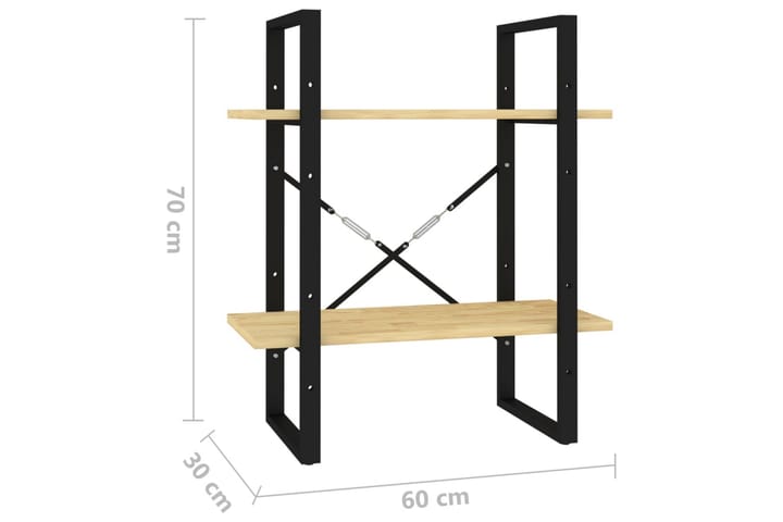 2-tasoinen kirjahylly 60x30x70 cm täysi mänty - Säilytys - Hylly - Kirjahylly