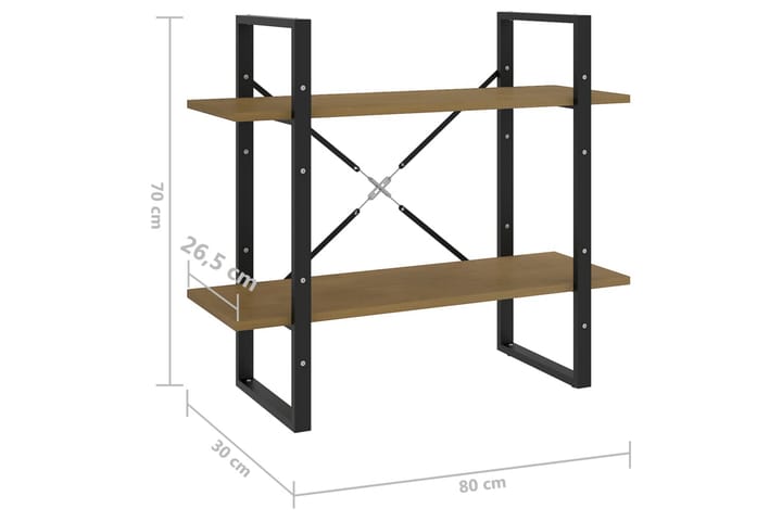 2-tasoinen kirjahylly ruskea 80x30x70 cm täysi mänty - Säilytys - Hylly - Kirjahylly