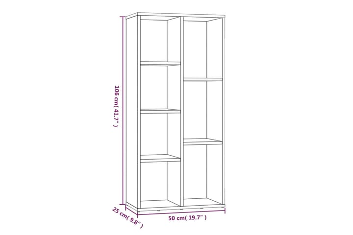 beBasic Kirjahylly harmaa Sonoma 50x25x106 cm - Harmaa - Säilytys - Hylly - Kirjahylly