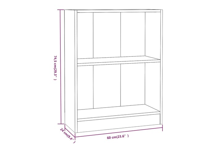 beBasic Kirjahylly savutammi 60x24x74,5 cm tekninen puu - Ruskea - Säilytys - Hylly - Kirjahylly