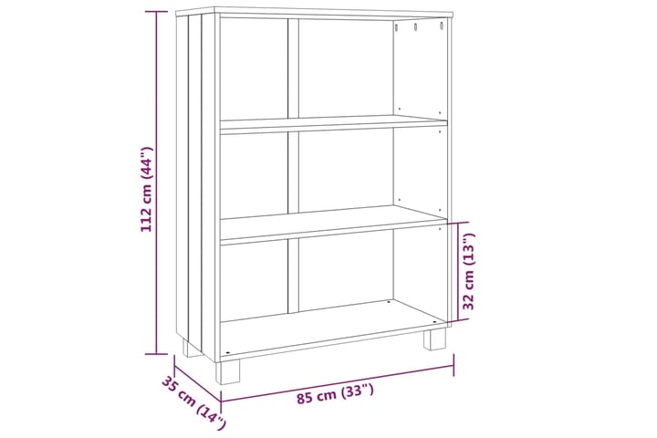 beBasic Kirjahylly tummanharmaa 85x35x112 cm täysi mänty - Harmaa - Säilytys - Hylly - Kirjahylly