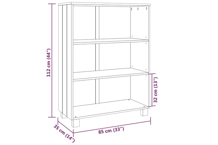 beBasic Kirjahylly vaaleanharmaa 85x35x112 cm täysi mänty - Harmaa - Säilytys - Hylly - Kirjahylly