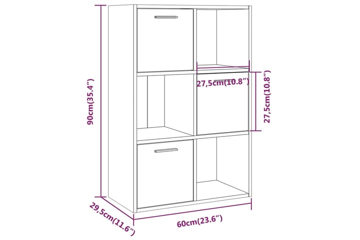 beBasic Säilytyskaappi ruskea tammi 60x29,5x90 cm - Ruskea - Säilytys - Hylly - Kirjahylly