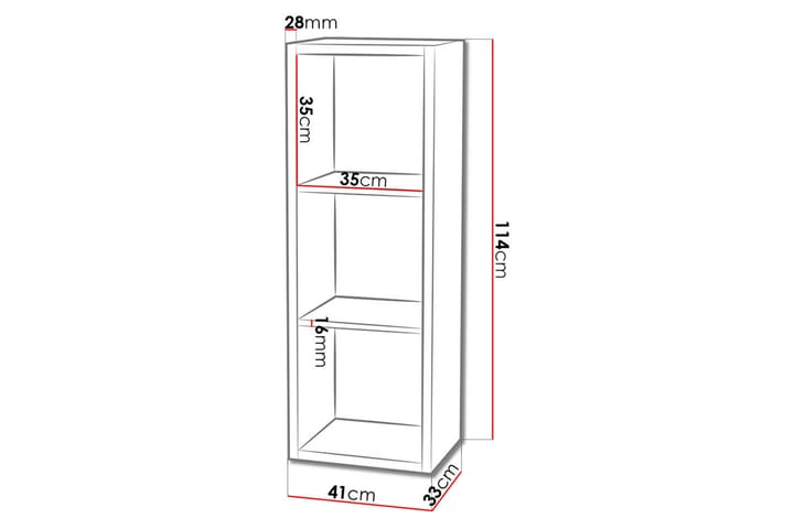 Franzine Kirjahylly 41 cm - Valkoinen - Säilytys - Hylly - Kirjahylly