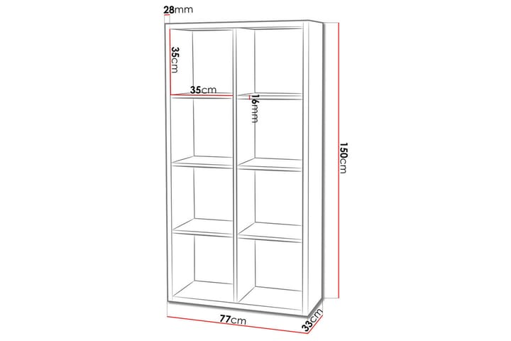 Franzine kirjahylly 77 cm - Beige - Säilytys - Hylly - Kirjahylly