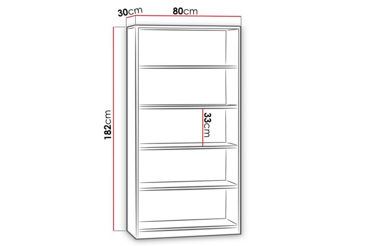 Hylly Office 80x30x182 cm - Säilytys - Hylly - Kirjahylly