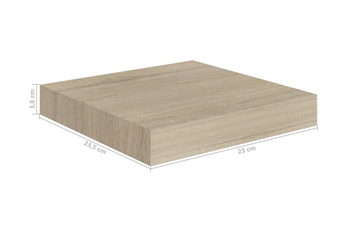 Kelluva seinähylly tammi 23x23,5x3,8 cm MDF - Ruskea - Säilytys - Hylly - Seinähylly