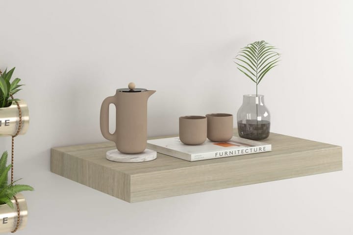 Kelluva seinähylly tammi 40x23x3,8 cm MDF - Ruskea - Säilytys - Hylly - Seinähylly