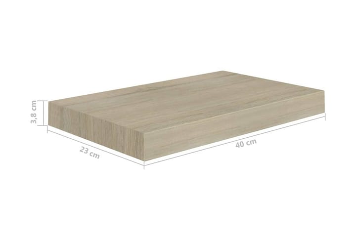 Kelluva seinähylly tammi 40x23x3,8 cm MDF - Ruskea - Säilytys - Hylly - Seinähylly