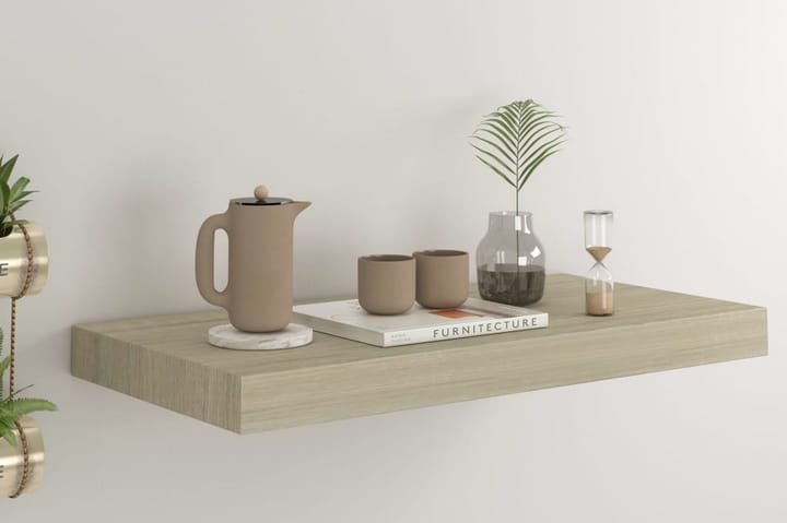 Kelluva seinähylly tammi 50x23x3,8 cm MDF - Ruskea - Säilytys - Hylly - Seinähylly