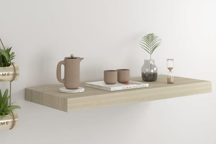 Kelluva seinähylly tammi 60x23,5x3,8 cm MDF - Ruskea - Säilytys - Hylly - Seinähylly