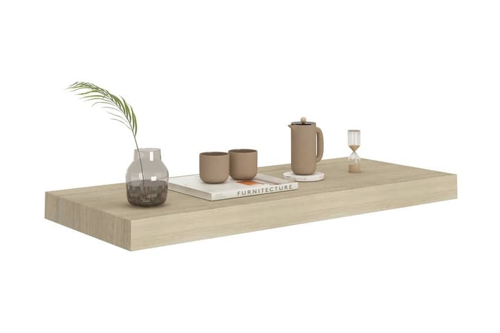 Kelluva seinähylly tammi 60x23,5x3,8 cm MDF - Ruskea - Säilytys - Hylly - Seinähylly