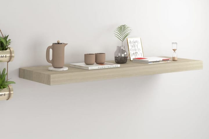 Kelluva seinähylly tammi 80x23,5x3,8 cm MDF - Ruskea - Säilytys - Hylly - Seinähylly