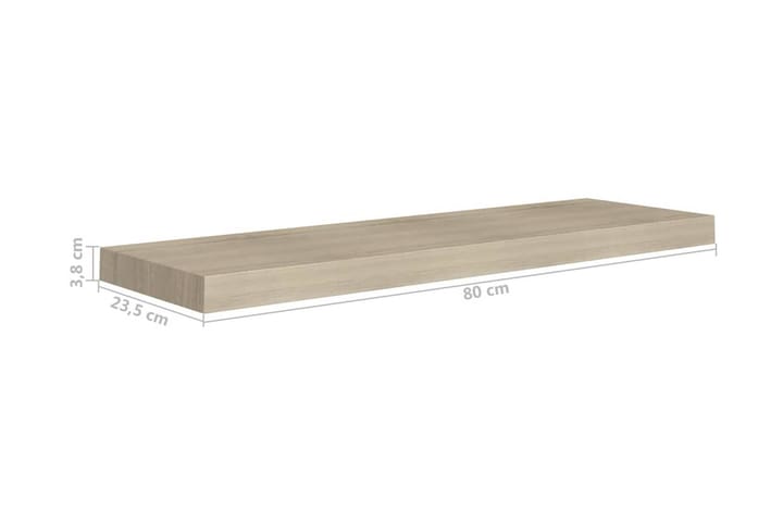 Kelluva seinähylly tammi 80x23,5x3,8 cm MDF - Ruskea - Säilytys - Hylly - Seinähylly