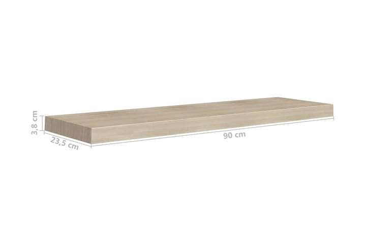 Kelluva seinähylly tammi 90x23,5x3,8 cm MDF - Ruskea - Säilytys - Hylly - Seinähylly