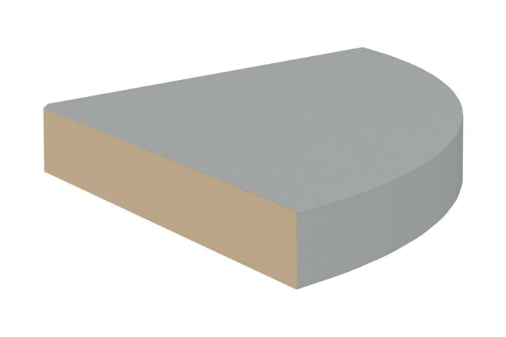 Kelluvat kulmahyllyt 4 kpl harmaa 25x25x3,8 cm MDF - Harmaa - Säilytys - Hylly - Kulmahylly