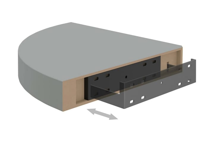 Kelluvat kulmahyllyt 4 kpl harmaa 25x25x3,8 cm MDF - Harmaa - Säilytys - Hylly - Kulmahylly