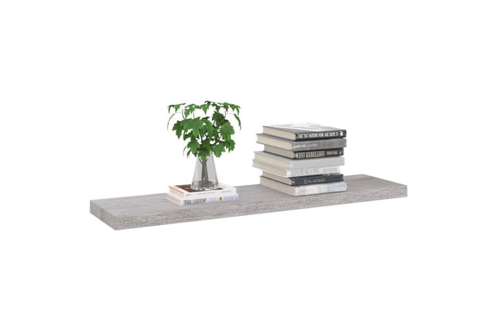 Kelluvat seinähyllyt 2 kpl betoninharmaa 100x23,5x3,8 cm MDF - Harmaa - Säilytys - Hylly - Seinähylly