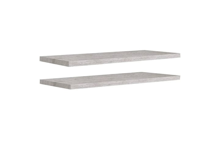 Kelluvat seinähyllyt 2 kpl betoninharmaa 100x23,5x3,8 cm MDF - Harmaa - Säilytys - Hylly - Seinähylly