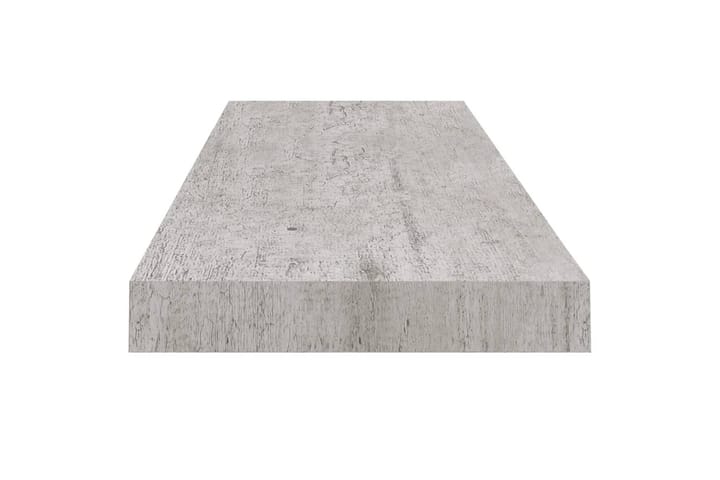 Kelluvat seinähyllyt 2 kpl betoninharmaa 80x23,5x3,8 cm MDF - Harmaa - Säilytys - Hylly - Seinähylly