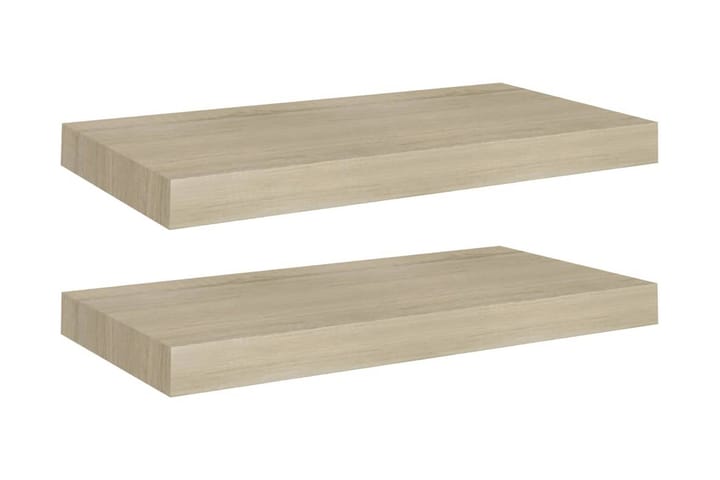 Kelluvat seinähyllyt 2 kpl tammen värinen 50x23x3,8 cm MDF - Ruskea - Säilytys - Hylly - Seinähylly