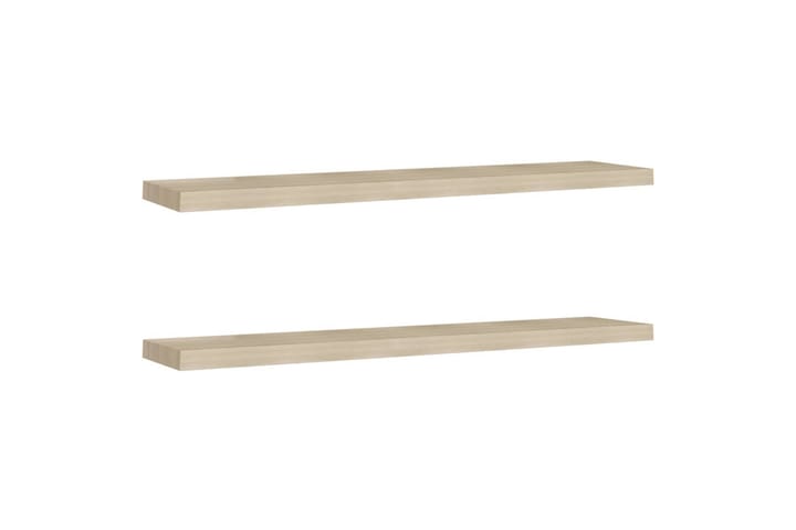 Kelluvat seinähyllyt 2 kpl tammi 120x23,5x3,8 cm MDF - Ruskea - Säilytys - Hylly - Seinähylly