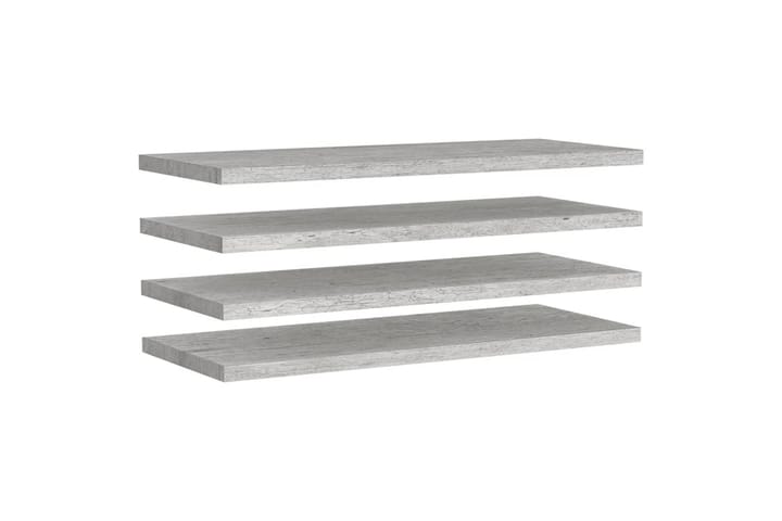 Kelluvat seinähyllyt 4 kpl betoninharmaa 100x23,5x3,8 cm MDF - Harmaa - Säilytys - Hylly - Seinähylly