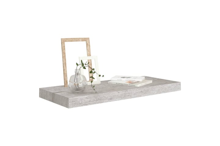 Kelluvat seinähyllyt 4 kpl betoninharmaa 60x23,5x3,8 cm MDF - Harmaa - Säilytys - Hylly - Seinähylly