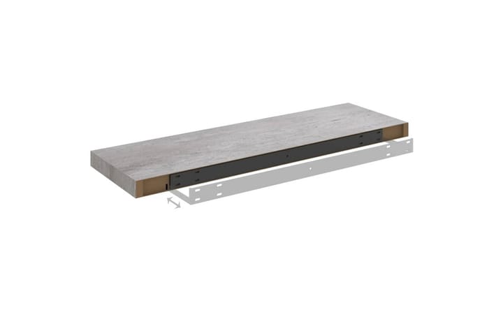 Kelluvat seinähyllyt 4 kpl betoninharmaa 80x23,5x3,8 cm MDF - Harmaa - Säilytys - Hylly - Seinähylly