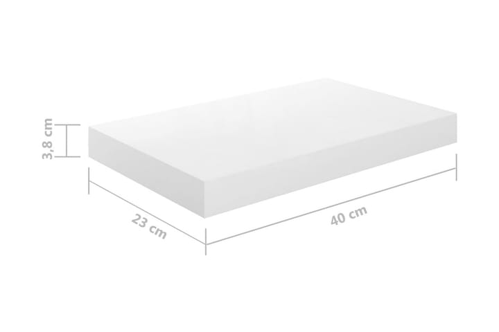 Kelluvat seinähyllyt 4 kpl korkeakiilto valk. 40x23x3,8 cm - Valkoinen - Säilytys - Hylly - Seinähylly