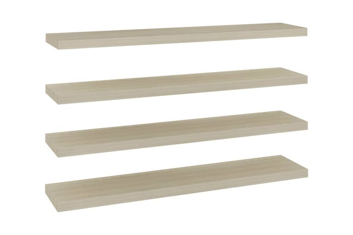 Kelluvat seinähyllyt 4 kpl tammi 120x23,5x3,8 cm MDF - Ruskea - Säilytys - Hylly - Seinähylly