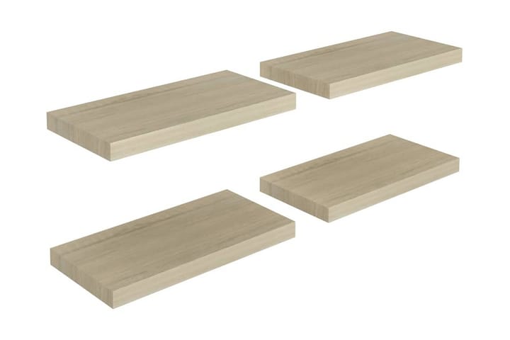 Kelluvat seinähyllyt 4 kpl tammi 50x23x3,8 cm MDF - Ruskea - Säilytys - Hylly - Seinähylly